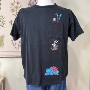 Vintage 90s Looney Tunes Road Runner Wile E Coyote Graphic T-Shirt Grunge L